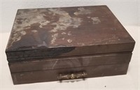 Vintage Wood Flatware Storage Box (damaged)