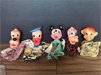 Vintage Disney Hand Puppets Mickey, Pluto Etc