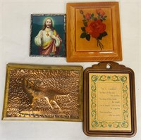 Lot of 4 Wall Plaques/Pictures