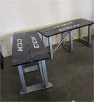 Lot of 2 CCM Metal Hockey Benches