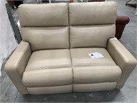 Olympic Beige Leather 2 Seat Lounge