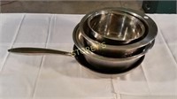 4 S/S Mixing Bowls & Frying Pan
