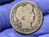 1924-D Barber silver quarter