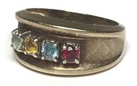 10K Gold Ring with Colored Stones Size 7