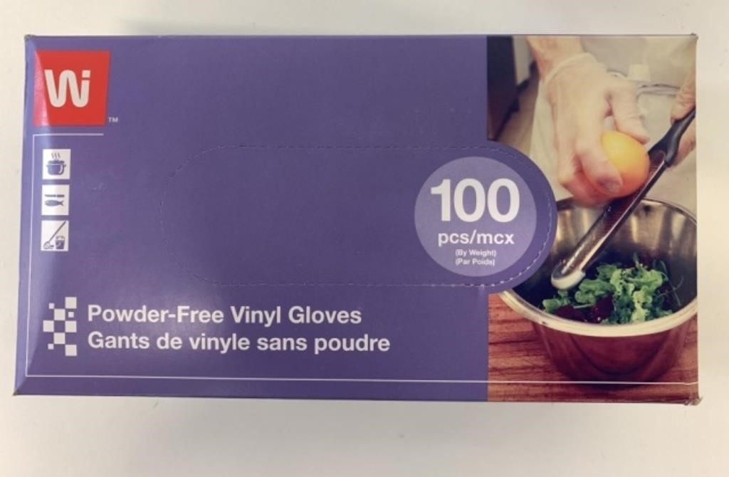 New Box of 100 Powder Free Vinyl Gloves XL