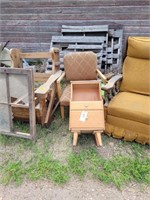 Wooden chair, rocker,nightstand window