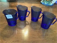 Aurora Cobalt Depression Glass Cream Pitchers