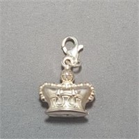 Sterling Silver Crown Shaped Pendant/Charm