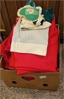 BOX OF RED TABLE CLOTHES