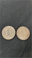 1977 and 1974 Eisenhower dollars