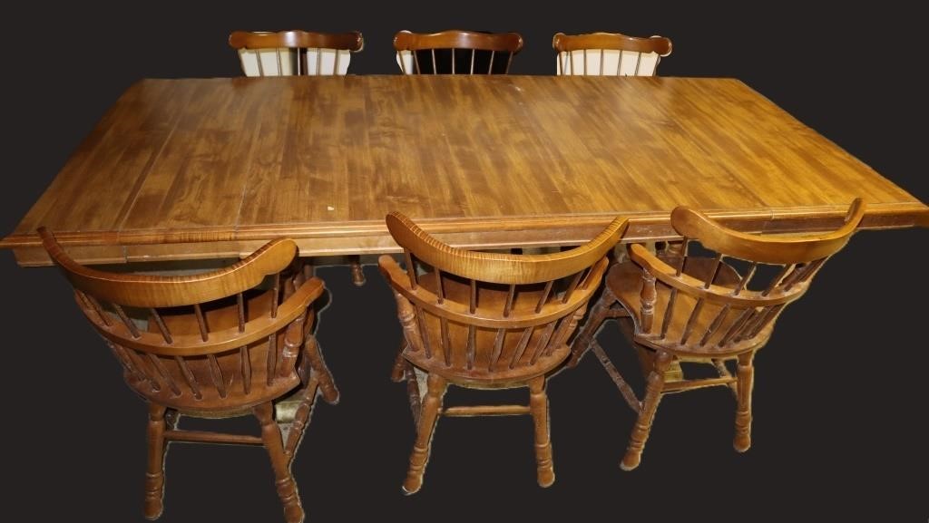 Vintage Dining Table & 6 Chairs