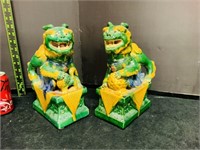 20th Century Chinese Glazed Terracotta Foo Dogs