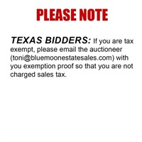 IMPORTANT TX SALES TAX EXEMPTION - PLEASE READ