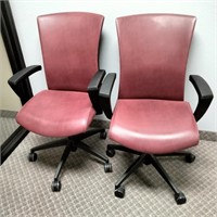 (2) Red Office Chairs            (H# 2)