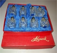 Set 8 Leonard Boxed Crystal Shakers Antique Japan