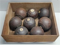 Vintage Professional Lawn Bowling Balls Set