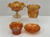 Set of 4 Carnival Marigold Dishes
