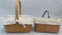2 Longaberger Baskets - 1 Spring with Liner &