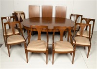 Kindel Table and 8 MCM Chairs