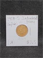 1908 S Key Date Indian Head Penny
