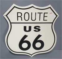 Route 66 sign. Measures: 14" H x 13.5" W.