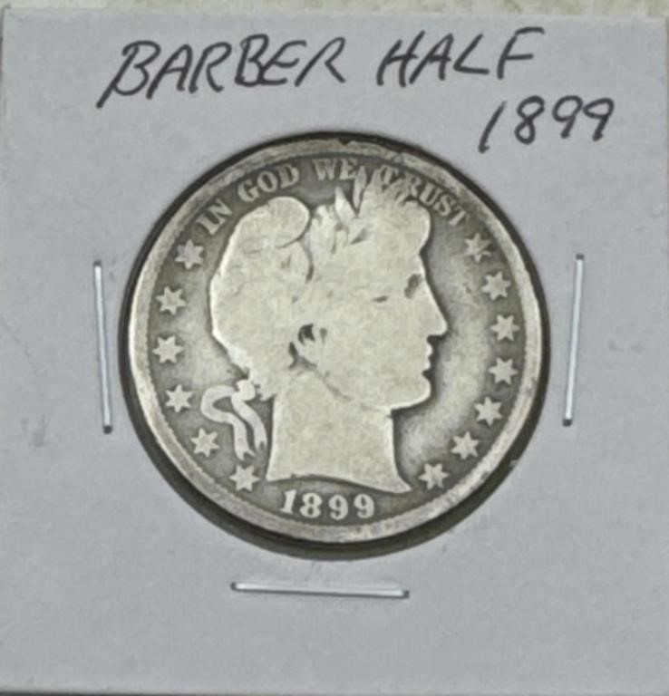(YZ) Silver 1899 Barber Half Dollar
