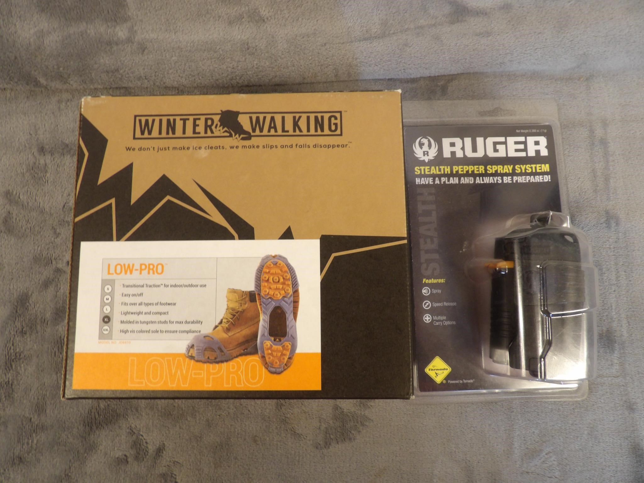 Ruger Pepper Spray & Winter Walking Cleats XL