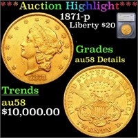 ***Auction Highlight*** 1871-p Gold Liberty Double
