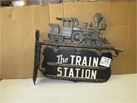 THE TRAIN STATION POST HANGER DOUBLE SIDED 20" W X