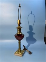 Vintage Cranberry Glass Lamp