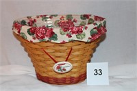 2001 LONGABERGER BASKET W/ PROTECTIVE LINER