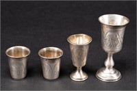 19th c. Russian 84 Silver Beaker Cup  Group