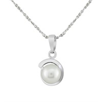 Shell Pearl Sterling Silver Pendant with 18"