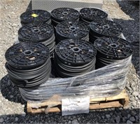 Large lot of black hose on spools
