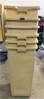 Tough guy garbage can in beige