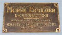 Morse Boulger Destructor Brass Machine Plaque