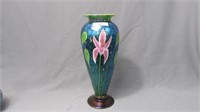 Orient & Flume 11" art glass vase w/ Orchids