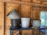 4 GALVANIZED BUCKETS