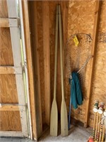 PAIR OF WOODEN OARS - NET