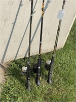 3 CLOSED FACE FISHING REELS & RODS