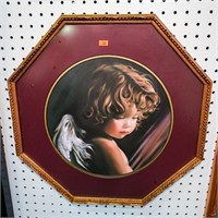 Angel in Gold 19" Octagon Frame