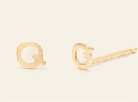Letter Q Stud Earrings Set Pair