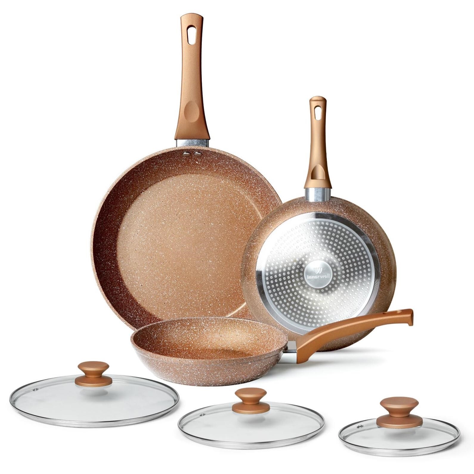 Frying Pan Set with Lids - Nonstick Frying Pan Set