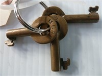 3 railroad keys marked MCRR