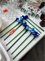 LOT OF MURANO ART GLASS FLOWER STEMS