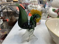 MURANO ART GLASS ROOSTER SCULPTURE NOTE