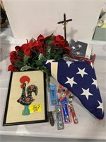 GROUP OF COLLECTOR SPOONS, AMERICAN FLAGS,