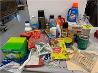 LARGE GROUP OF CLEANING SUPPLIES, HOUSEHOLD GOODS