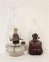 Antique Miniature P&A Hornet Amethyst Oil Lamp