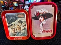 2 x Vintage Style Coca-Cola Metal Trays